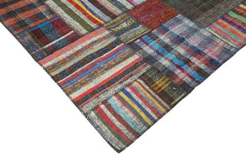 Kirk Yama Grey Patchwork Cotton Wool Handmade Area Rug 10'10'' x 13'5''
