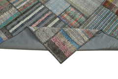 Kirk Yama Grey Patchwork Cotton Wool Handmade Area Rug 10'11'' x 13'6''