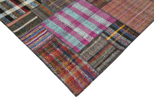 Kirk Yama Grey Patchwork Cotton Wool Handmade Area Rug 10'10'' x 13'5''