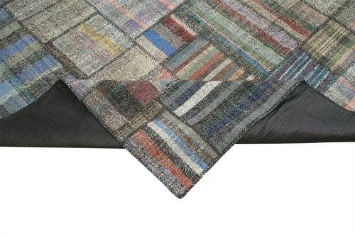 Kirk Yama Grey Patchwork Cotton Wool Handmade Area Rug 10'10'' x 13'8''