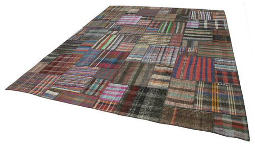 Kirk Yama Brown Patchwork Cotton Wool Handmade Area Rug 10'10'' x 13'2''