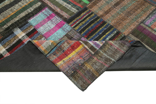 Kirk Yama Brown Patchwork Cotton Wool Handmade Area Rug 10'10'' x 13'2''