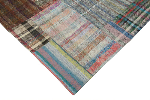Kirk Yama Grey Patchwork Cotton Wool Handmade Area Rug 8'8'' x 11'9''
