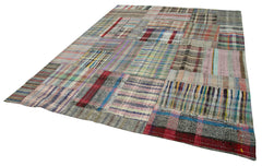 Kirk Yama Grey Patchwork Cotton Wool Handmade Area Rug 8'8'' x 11'8''
