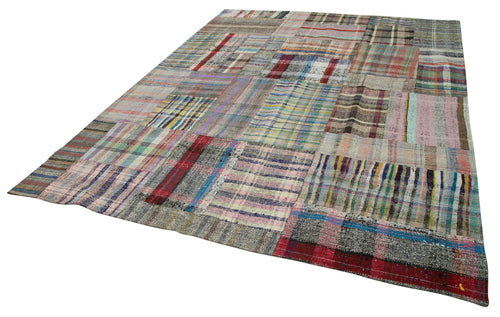 Kirk Yama Grey Patchwork Cotton Wool Handmade Area Rug 8'8'' x 11'8''