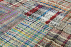 Kirk Yama Grey Patchwork Cotton Wool Handmade Area Rug 8'8'' x 11'8''