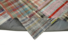 Kirk Yama Grey Patchwork Cotton Wool Handmade Area Rug 8'8'' x 11'8''