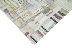 Kirk Yama Beige Patchwork Cotton Wool Handmade Area Rug 8'0'' x 11'6''