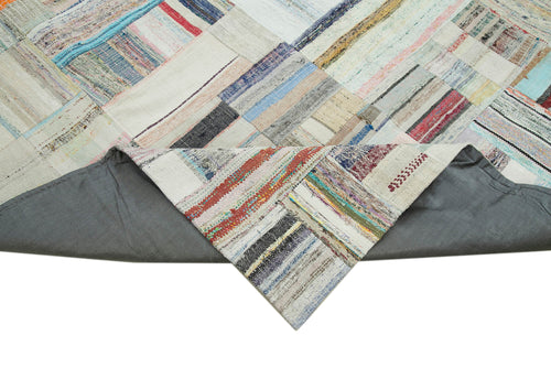 Kirk Yama Beige Patchwork Cotton Wool Handmade Area Rug 8'0'' x 11'6''