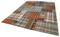 Kirk Yama Grey Patchwork Cotton Wool Handmade Area Rug 8'8'' x 11'10''