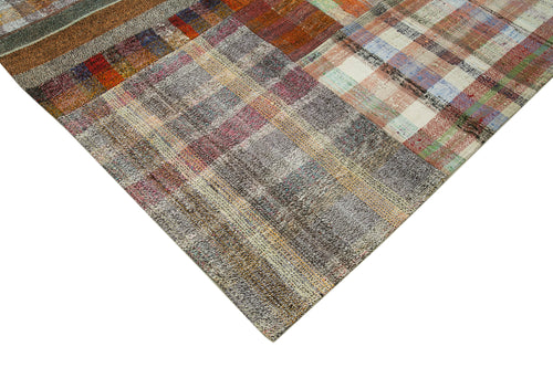 Kirk Yama Grey Patchwork Cotton Wool Handmade Area Rug 8'8'' x 11'10''