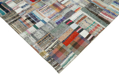 Kirk Yama Grey Patchwork Cotton Wool Handmade Area Rug 7'11'' x 11'6''