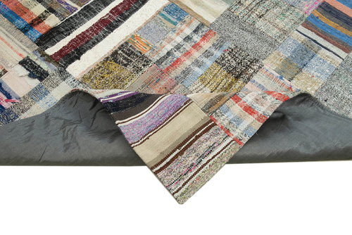 Kirk Yama Grey Patchwork Cotton Wool Handmade Area Rug 7'11'' x 11'6''