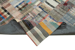 Kirk Yama Grey Patchwork Cotton Wool Handmade Area Rug 7'11'' x 11'6''