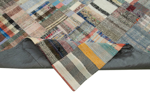 Kirk Yama Grey Patchwork Cotton Wool Handmade Area Rug 7'11'' x 11'6''