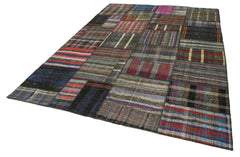 Handmade Area Rug – Kirk Yama Grey Patchwork Cotton Wool Carpet 8'2'' x 11'11''