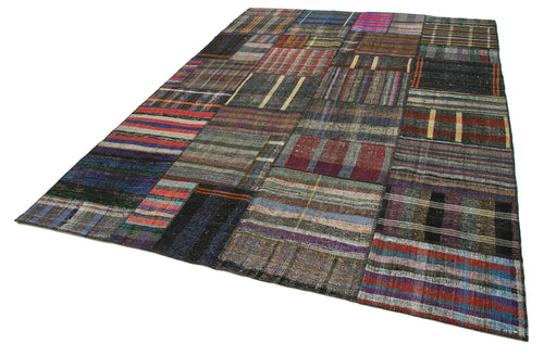 Handmade Area Rug – Kirk Yama Grey Patchwork Cotton Wool Carpet 8'2'' x 11'11''