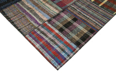 Handmade Area Rug – Kirk Yama Grey Patchwork Cotton Wool Carpet 8'2'' x 11'11''