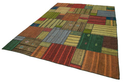 Kirk Yama Grey Patchwork Cotton Wool Handmade Area Rug 8'2'' x 11'7''