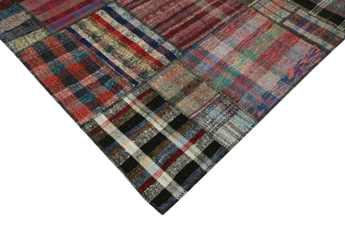 Kirk Yama Grey Patchwork Cotton Wool Handmade Area Rug 7'4'' x 10'2''