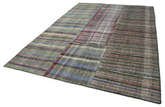 Kirk Yama Grey Patchwork Cotton Wool Handmade Area Rug 8'2'' x 11'10''