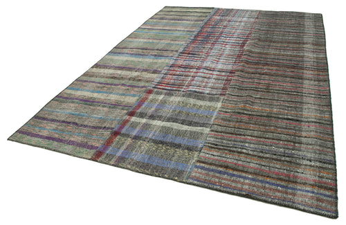 Kirk Yama Grey Patchwork Cotton Wool Handmade Area Rug 8'2'' x 11'10''