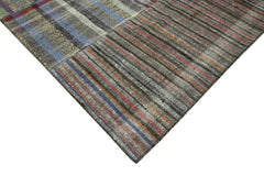 Kirk Yama Grey Patchwork Cotton Wool Handmade Area Rug 8'2'' x 11'10''