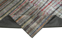 Kirk Yama Grey Patchwork Cotton Wool Handmade Area Rug 8'2'' x 11'10''
