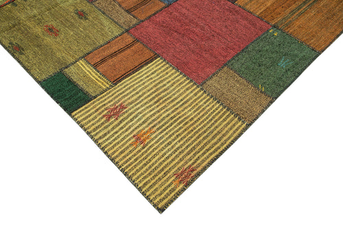 Handmade Area Rug – Kirk Yama Grey Patchwork Cotton Wool Carpet 8'2''x11'6''