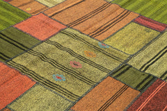 Kirk Yama Grey Patchwork Cotton Wool Handmade Area Rug 8'2'' x 11'7''