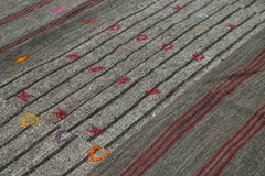 Kirk Yama Grey Patchwork Cotton Wool Handmade Area Rug 8'3'' x 11'10''