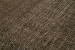 Striped Kilim Brown Striped Goat Hair Handmade Rug 7'10'' x 11'10''