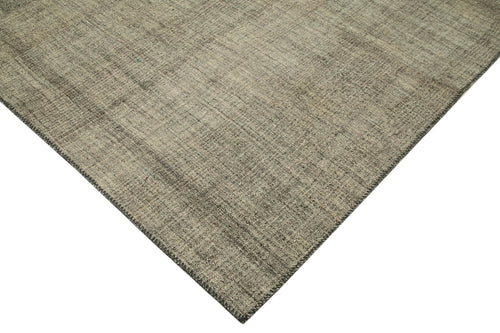 Striped Kilim Brown Striped Goat Hair Handmade Rug 6'9'' x 9'0''