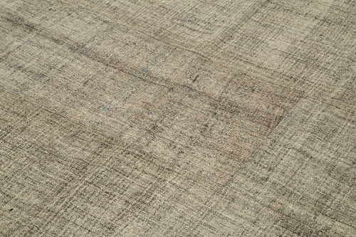 Striped Kilim Brown Striped Goat Hair Handmade Rug 6'9'' x 9'0''