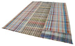 Kirk Yama Grey Patchwork Cotton Wool Handmade Area Rug 7'10'' x 10'4''