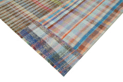 Kirk Yama Grey Patchwork Cotton Wool Handmade Area Rug 7'10'' x 10'4''