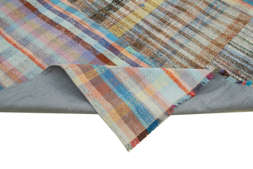 Kirk Yama Grey Patchwork Cotton Wool Handmade Area Rug 7'10'' x 10'4''