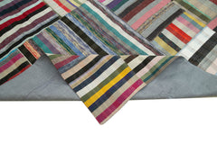 Kirk Yama Grey Patchwork Cotton Wool Handmade Area Rug 10'0'' x 13'2''