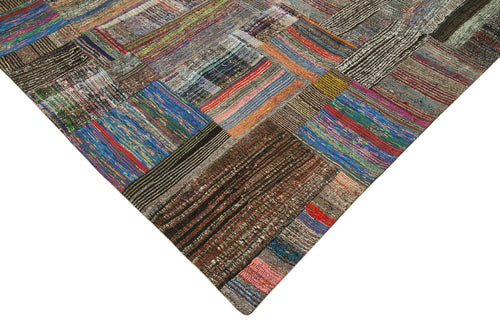 Kirk Yama Grey Patchwork Cotton Wool Handmade Area Rug 8'7'' x 12'5''