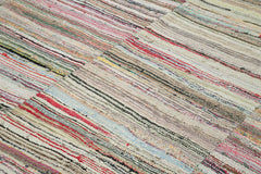 Kirk Yama Grey Patchwork Cotton Wool Handmade Area Rug 9'6'' x 11'3''