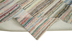 Kirk Yama Grey Patchwork Cotton Wool Handmade Area Rug 9'6'' x 11'3''