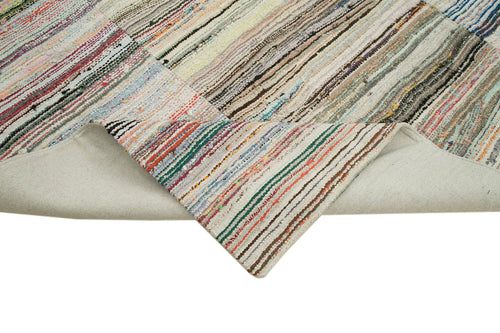Kirk Yama Grey Patchwork Cotton Wool Handmade Area Rug 9'6'' x 11'3''