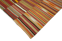 Kirk Yama Orange Patchwork Cotton Wool Handmade Area Rug 9'10'' x 13'1''