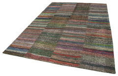 Kirk Yama Grey Patchwork Cotton Wool Handmade Area Rug 8'0'' x 11'9''
