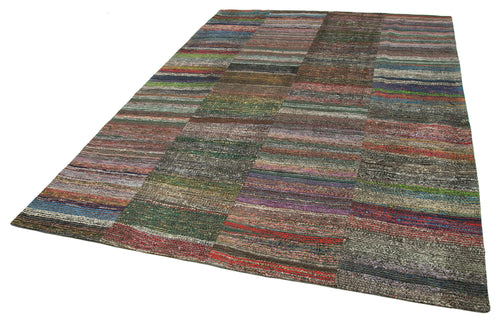 Kirk Yama Grey Patchwork Cotton Wool Handmade Area Rug 8'0'' x 11'9''