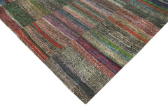 Kirk Yama Grey Patchwork Cotton Wool Handmade Area Rug 8'0'' x 11'9''