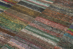 Kirk Yama Grey Patchwork Cotton Wool Handmade Area Rug 8'0'' x 11'9''