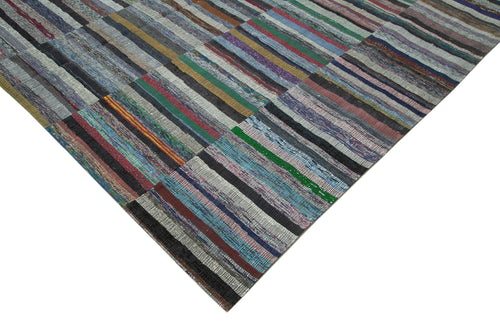 Kirk Yama Grey Patchwork Cotton Wool Handmade Area Rug 11'4'' x 15'3''