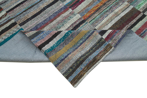 Kirk Yama Grey Patchwork Cotton Wool Handmade Area Rug 11'4'' x 15'3''