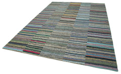 Kirk Yama Grey Patchwork Cotton Wool Handmade Area Rug 7'7'' x 10'9''